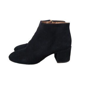 Gravitypope Black Suede Block Heel Ankle Boots